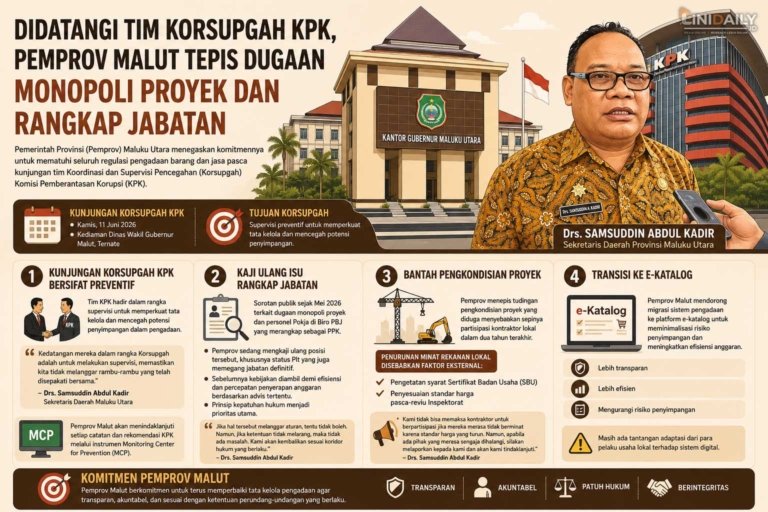 Didatangi Tim Korsupgah KPK, Pemprov Malut Tepis Dugaan Monopoli Proyek dan Rangkap Jabatan