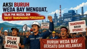 Aksi Buruh Weda Bay Menguat, Tolak PHK Massal dan Tuntut Transparansi Perusahaan