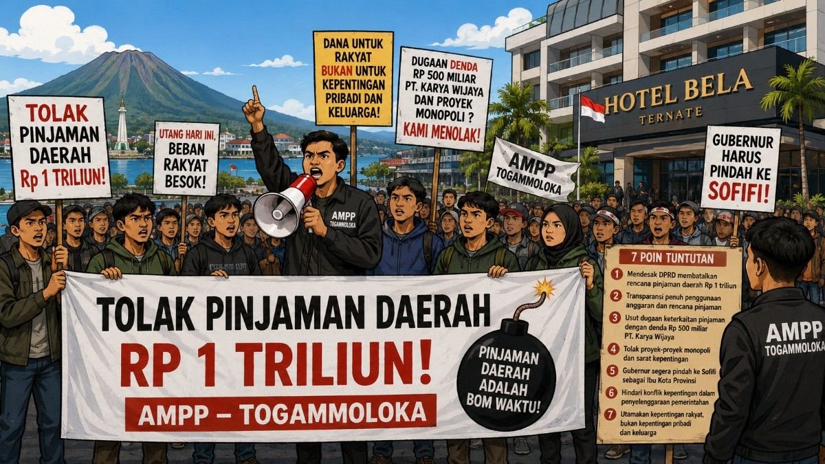 Aksi AMPP–Togammoloka di Ternate Tolak Pinjaman Daerah Rp1 Triliun