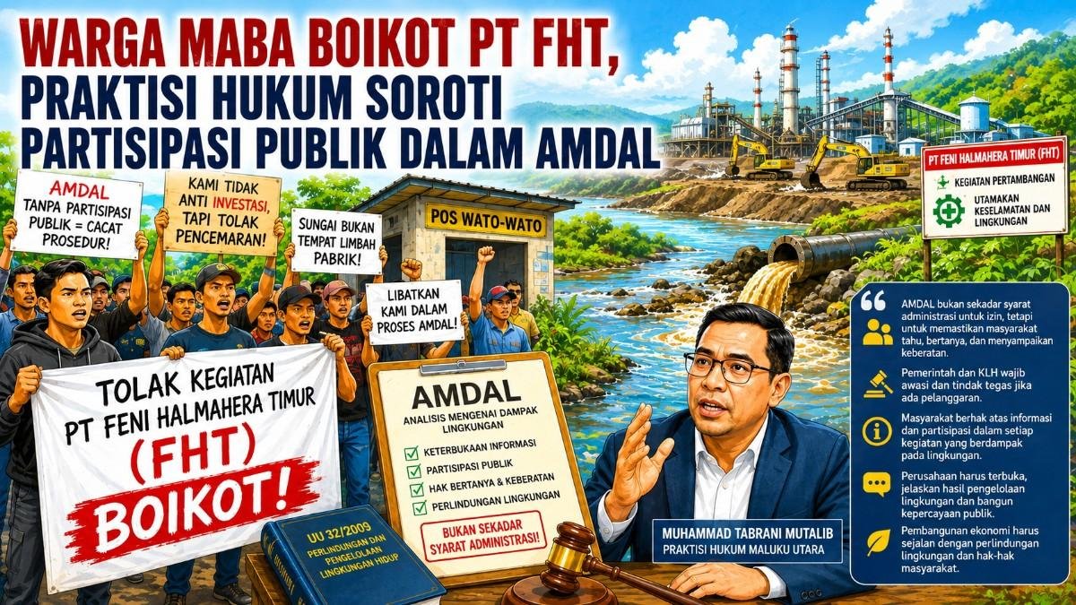 Warga Maba Boikot PT FHT, Praktisi Hukum Soroti Partisipasi Publik dalam AMDAL