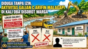 Diduga Tanpa Izin, Aktivitas Galian C Arifin Malagapi di Kali Oba Disorot Warga