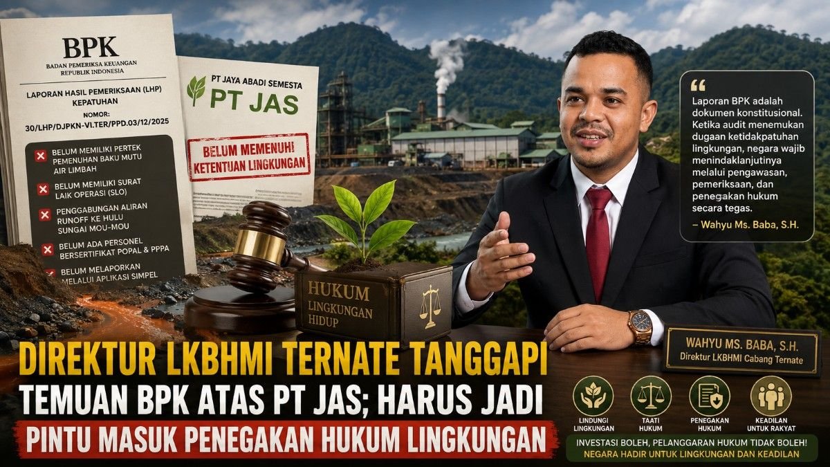 Direktur LKBHMI Ternate Tanggapi Temuan BPK atas PT JAS; Harus Jadi Pintu Masuk Penegakan Hukum Lingkungan