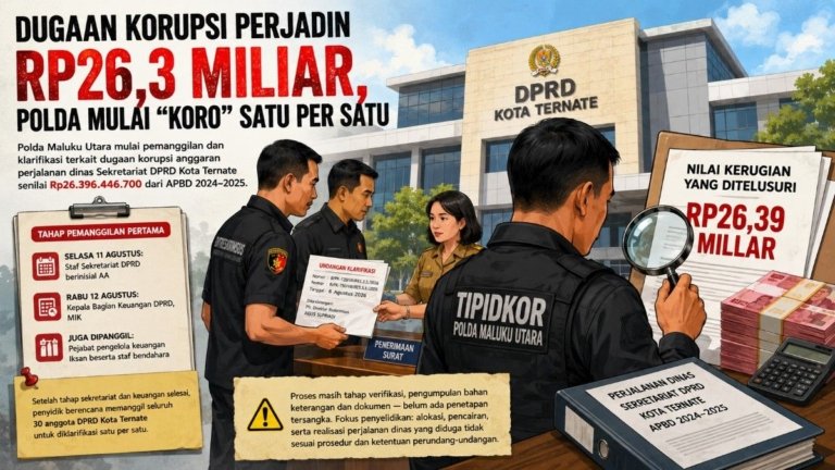 Dugaan Korupsi Perjadin Rp26,3 Miliar, Polda Mulai “Koro”  Satu Persatu
