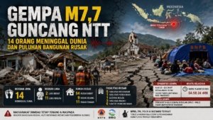 Gempa M7,7 Guncang NTT, 14 Orang Meninggal Dunia dan Puluhan Bangunan Rusak