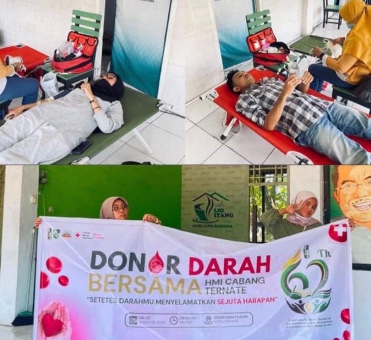 Sambut Milad ke-62 : HMI Cabang Ternate Gelar Donor Darah Bersama PMI Maluku Utara.