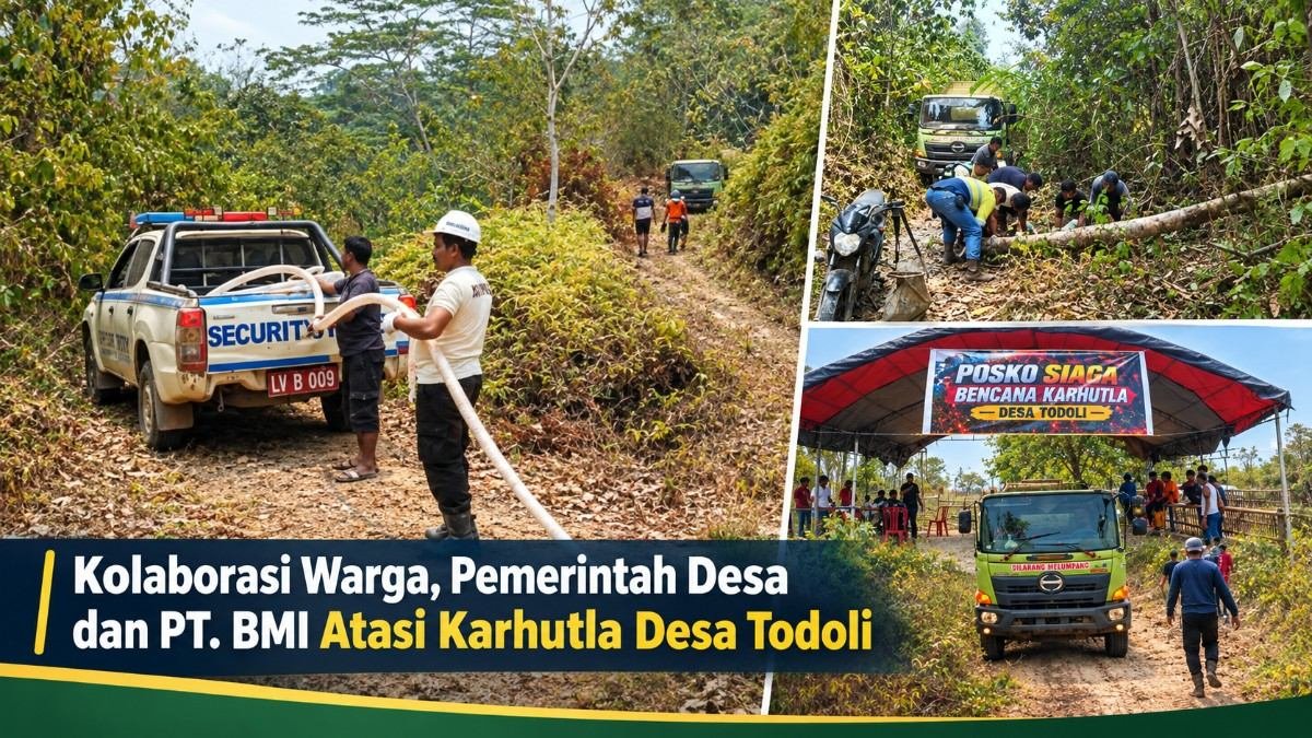 Kolaborasi Warga, Pemerintah Desa dan PT. BMI Atasi Karhutla Desa Todoli